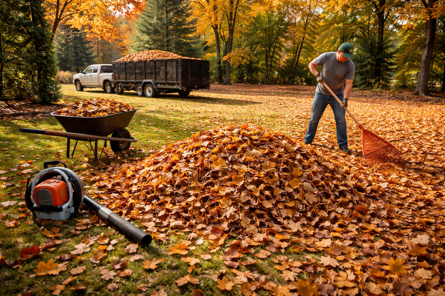 Seasonal yard cleanup and haul-off work