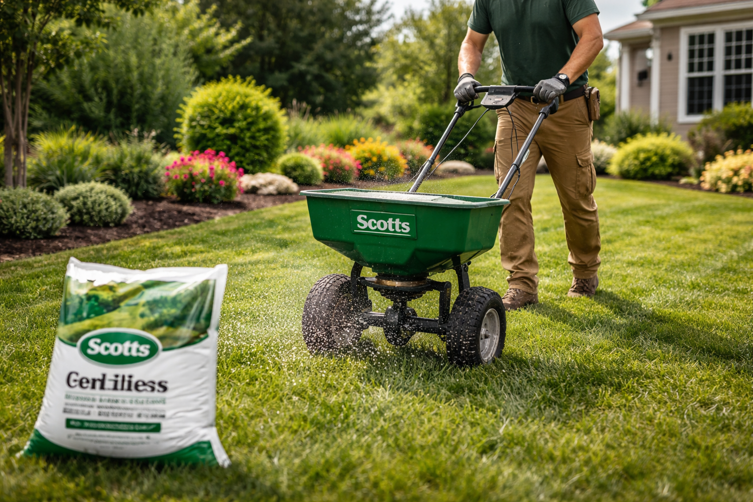 Lawn fertilizer and weed treatment service